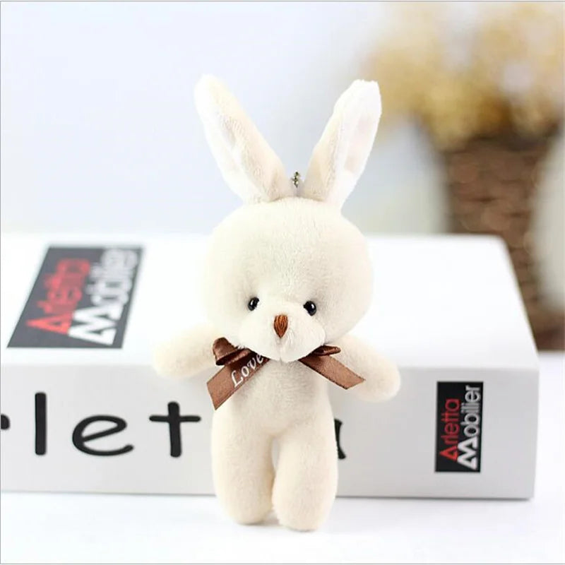 1Pcs Bunny Plush Toys New Cute Bow Tie Rabbit Toy Christmas Gift Stuffed Animal Doll For Girls Holiday Gift 12CM