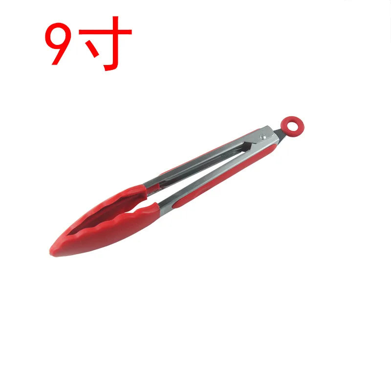 7/9/12inch Silicone Kitchen BBQ Tongs Stainless Steel Locking Cooking Tongs with Silicone Tips Non-Slip Food Tongs for Cooking