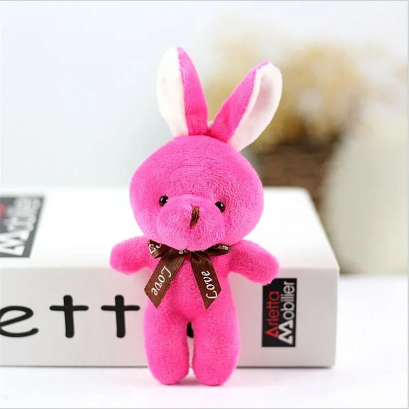 1Pcs Bunny Plush Toys New Cute Bow Tie Rabbit Toy Christmas Gift Stuffed Animal Doll For Girls Holiday Gift 12CM