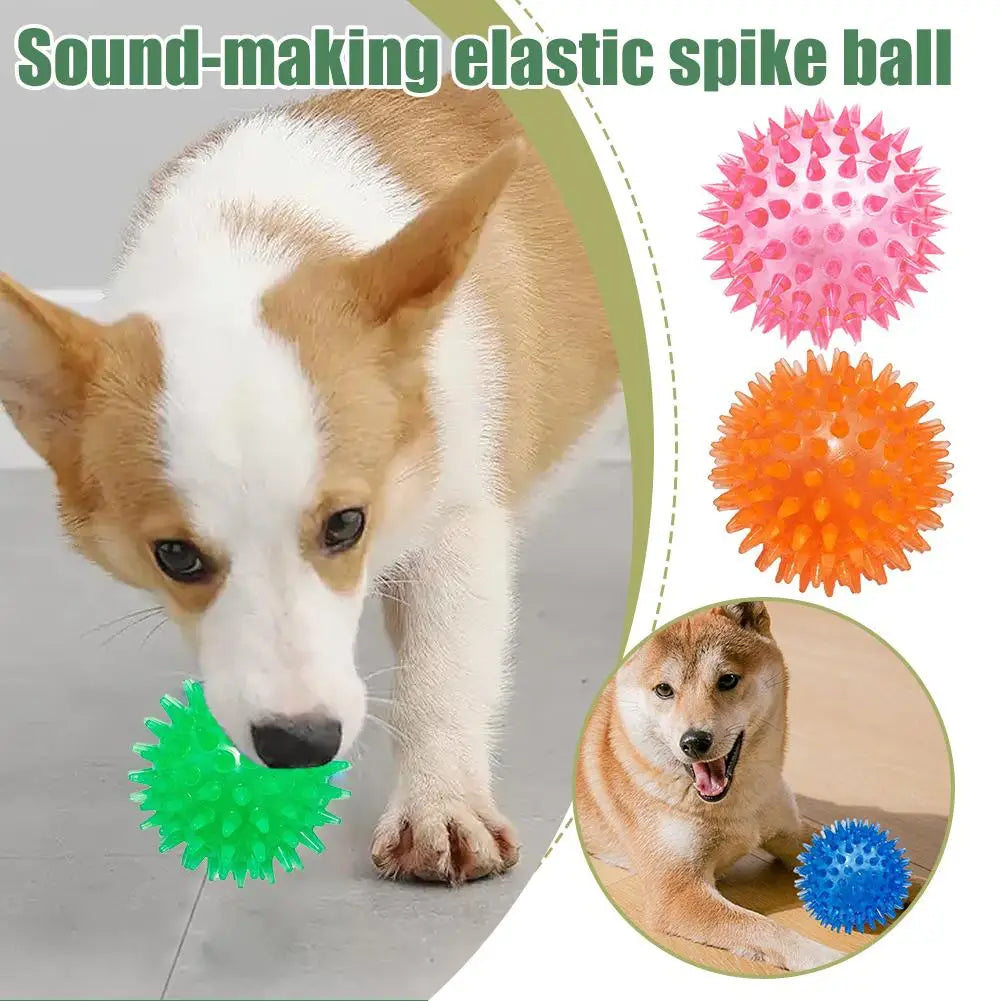 Pet Toy TPR Sound From Hi Toy Ball Dog Bite Resistant Elastic Prick Ball Medium Large Dog Toy