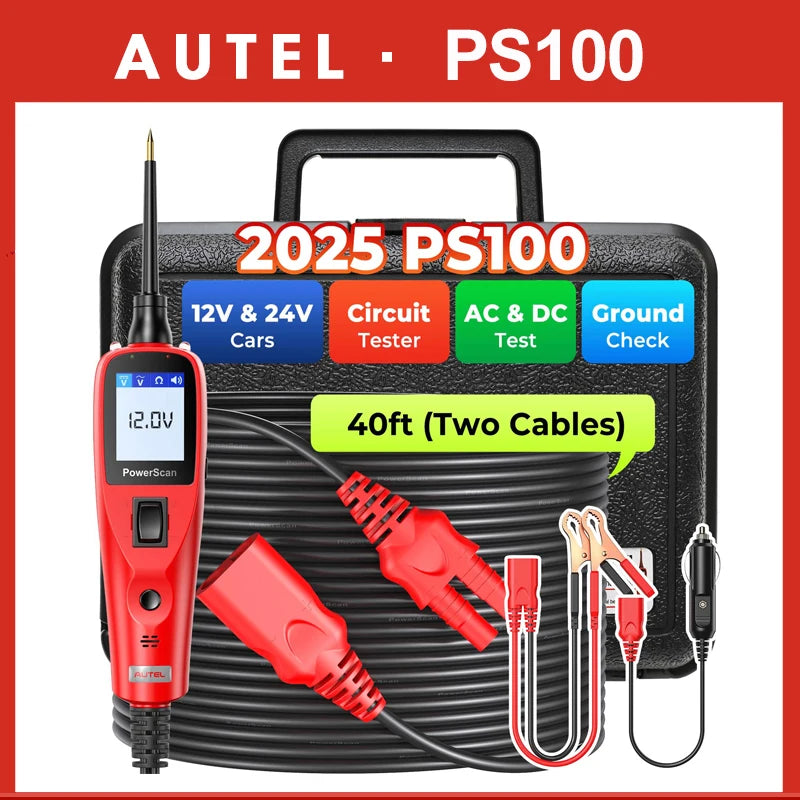 Autel PS100 PowerScan Electrical Automotive Circuit Tester Tool 12V 24V AVOmeter Diagnostic Tool