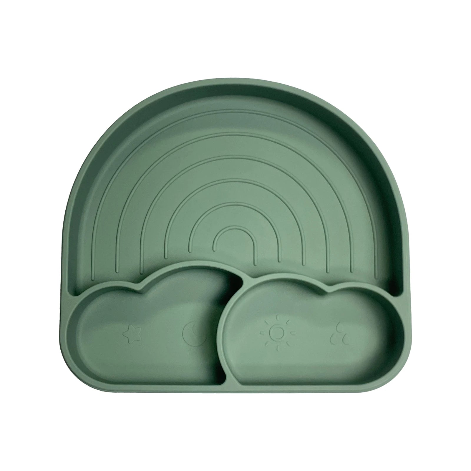 Suction Plates for Baby Silicone Plates with Suction Divided for Toddler Baby Dishes Kids Utensils Rainbow Shape