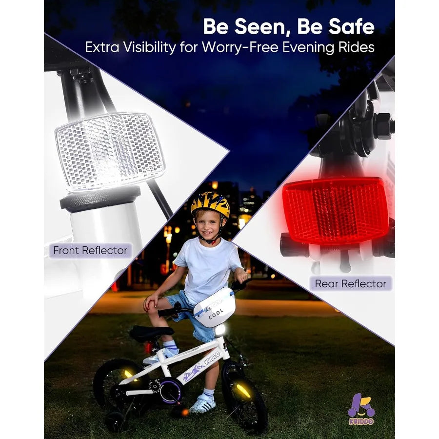 14-16 Inch Bike for Ages 38 Boys and Girls Bicycle with Removable Training Wheels Bicycle for with Hand Brake Coaster Brake Adj