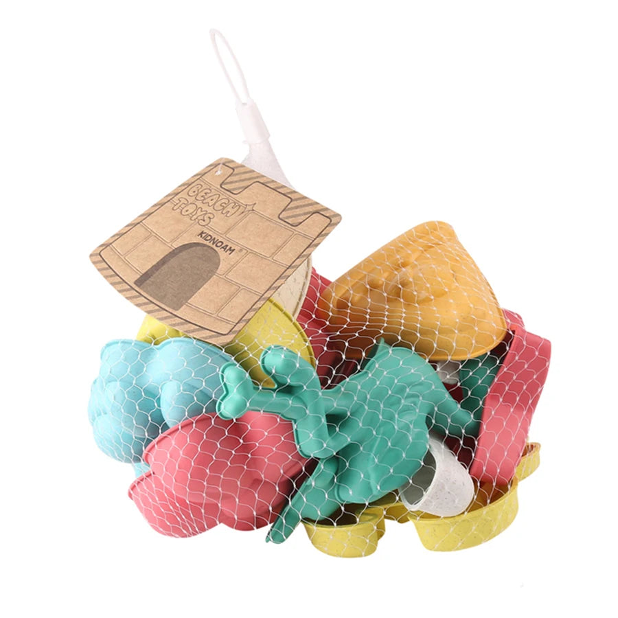 Beach toy sand mold sand printing seaside sand digging tool accessories wheat straw donut engineering vehicle 12-piece combinati