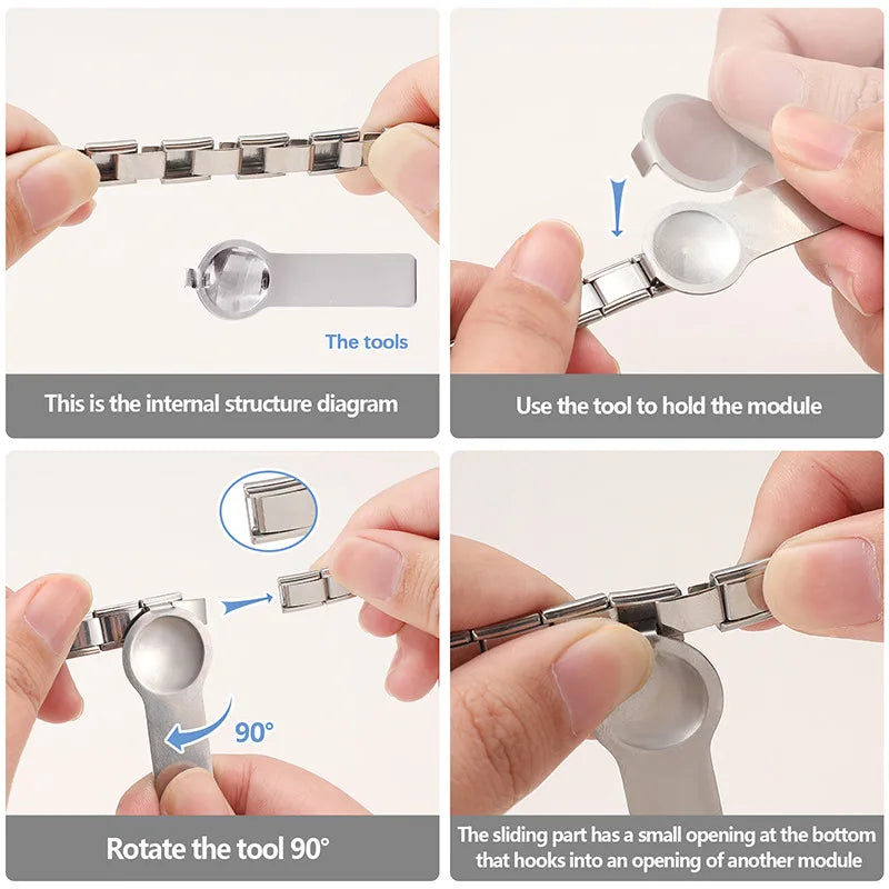 Italian Charm Bracelets DIY Basic Chain Stainless Steel Bangle Versatile Assembled Modules Ideal Gift 9mm Universal Dropshipping