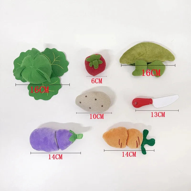 8pcs Felt Food vegetable basket Set Soft Felt cloth Fruits Pretend Play Toy Felt Fruit Children Kitchen Role Playing Toys Gifts