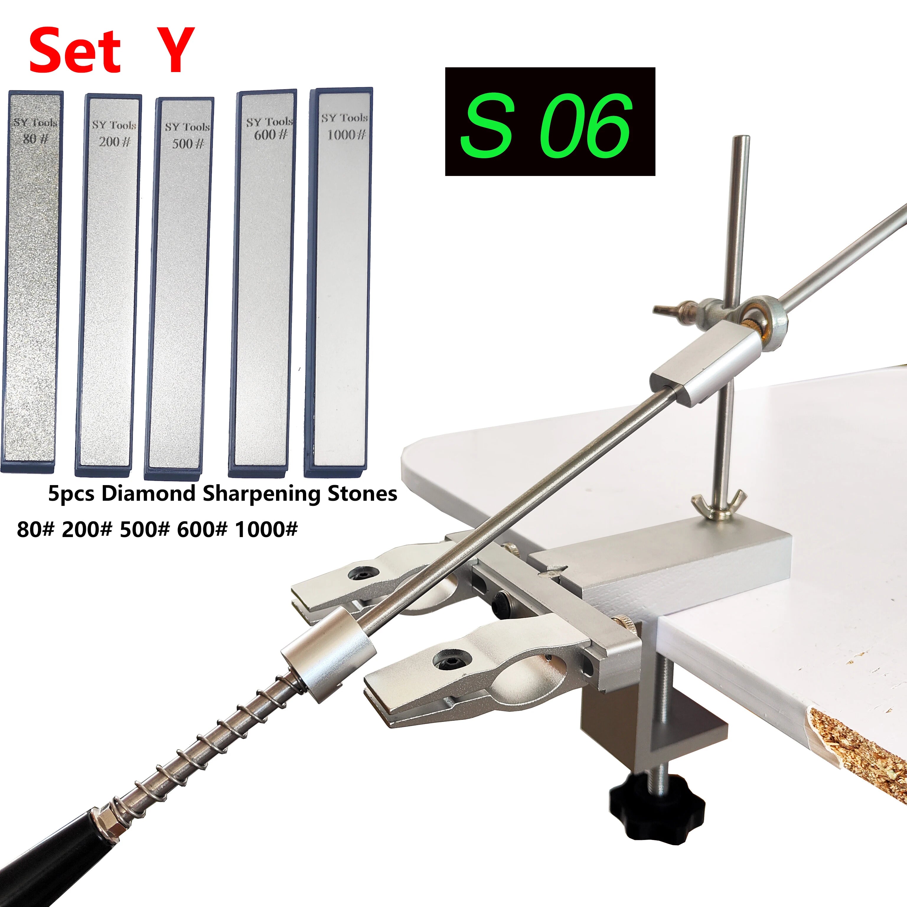 S09 New Design Professional Fixed Angle Apex Knife Sharpener Kitchen Knife tools Knife Sharpening System with diamond stones Set