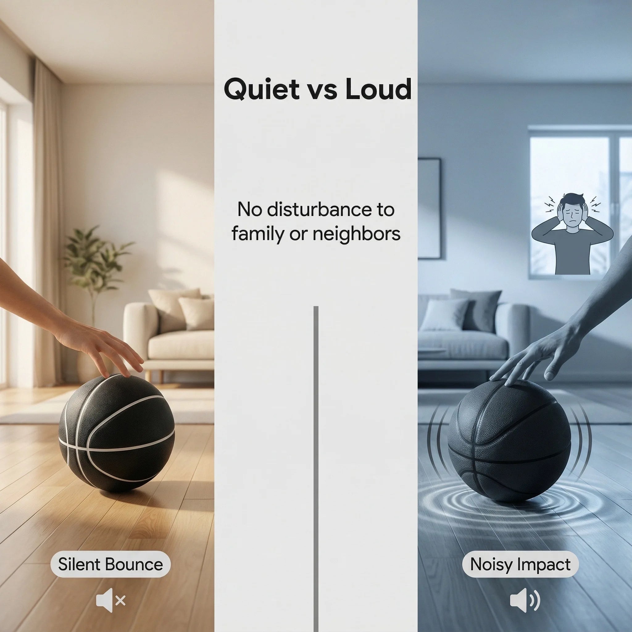 Silent Basketball New Black Size 7 Ball No Noise Indoor Bounce Training Basketball for Kid Playing at Home Boys Birthday Gift