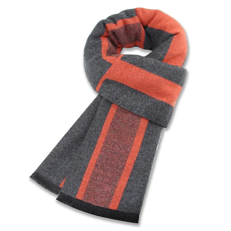 Luxury Men Scarf Winter Warm Neck Scarf For Men Scarves Casual Plaid Male Long Shawl Fashion Outdoor Shawls Man Muffler Gift