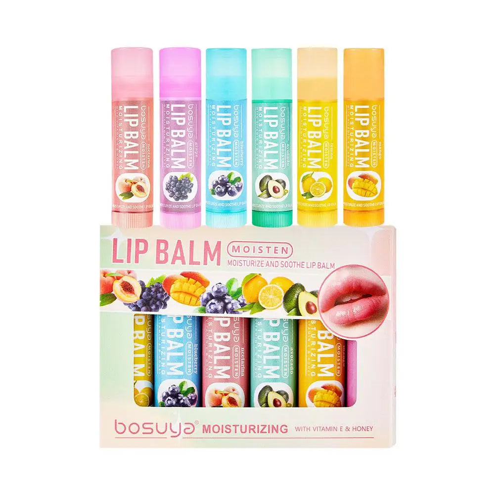 6/24pcs Assorted Fruit Flavor Lip Balm Set - Hydrating, Nourishing & Prevents Chapped Lips - Care for Dry Lips & Fine Lines