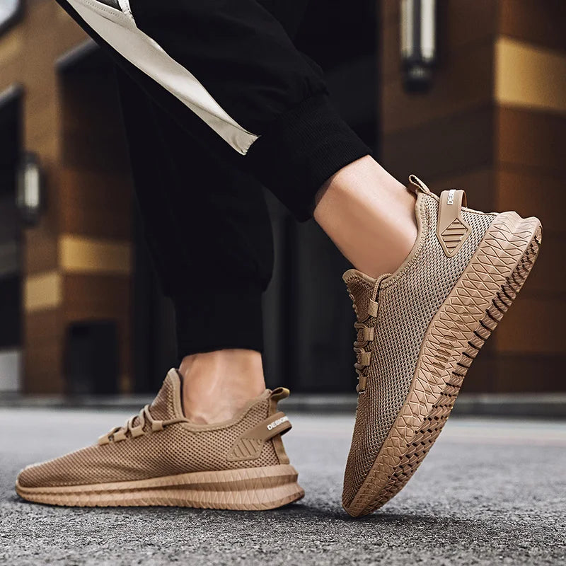 Brown Men's Shoes Non-Slip Casual Sneakers Breathable Outdoor Jogging Training Hiking Sports Running For Women Lace Up Sneakers