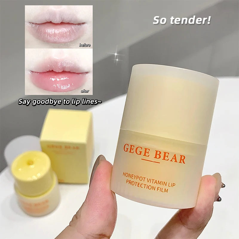 Gege bear Small Honey Jar Vitamin Lip Mask Anti-Dryness Lip Balm Moisturizes and hydrates Autumn and winter