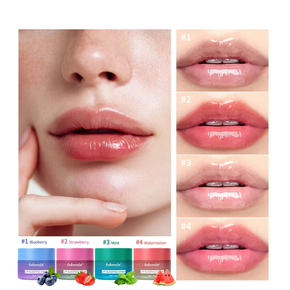 Moisturizing Blueberry Lip Mask Dual-Color Lip Sleeping Mask for Reduce Fine Lines Nourish Exfoliation Lips Skin Care