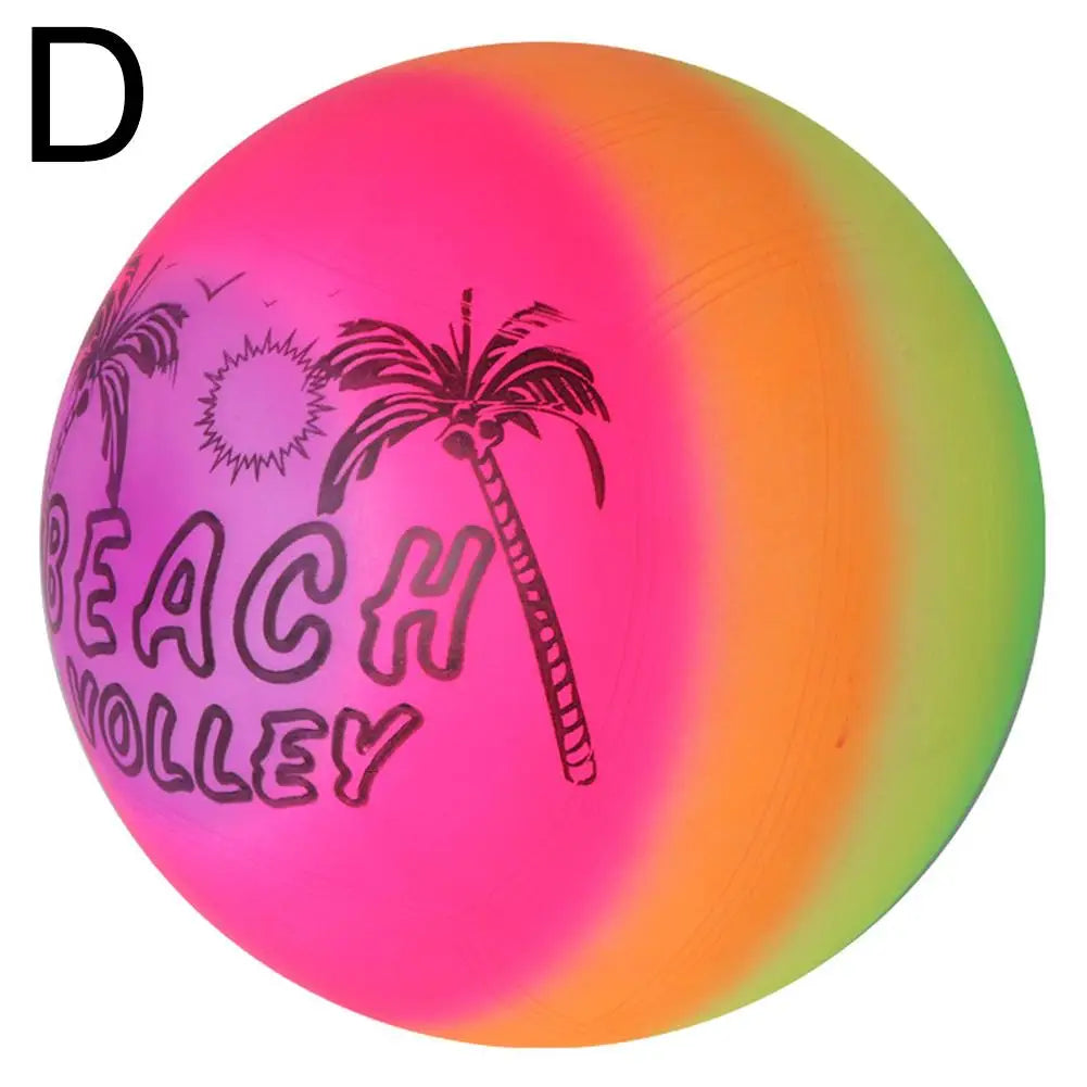 1 Pcs Rainbow Beach Ball Inflatable Summer Beach Ball Game Rubber Pool Net Kids Garden Volleyball Beach Toy Rainbow Swim T2J8