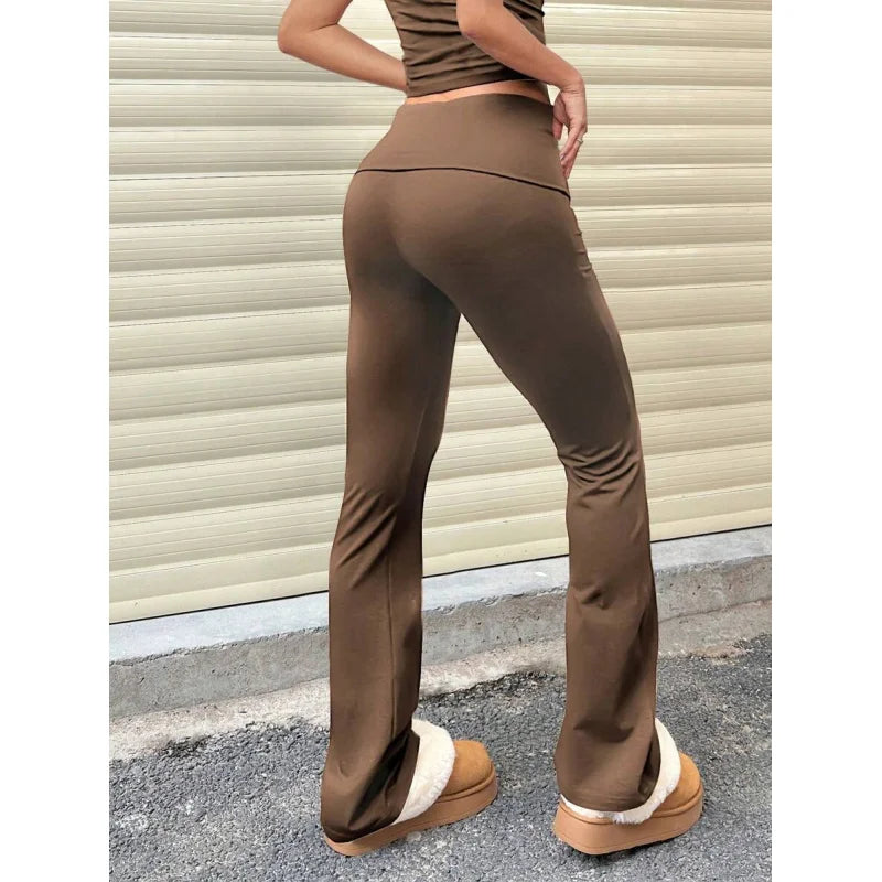 3pcs/Set Trouser Style Yoga Pants Women Elastic Waist Gym Workout Flare Leggings Casual High Waisted Bootcut Yoga Pants