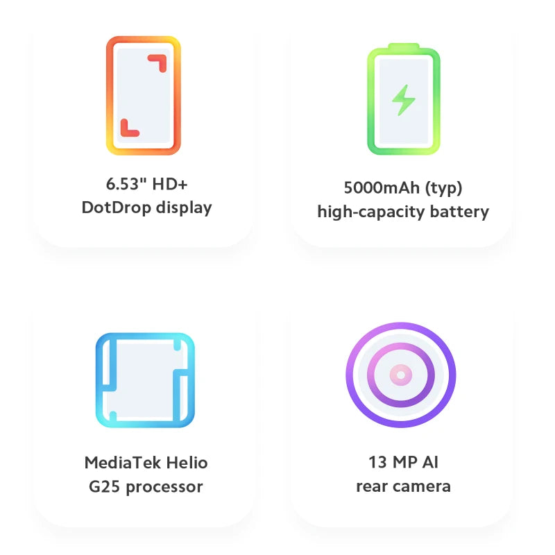 Smartphone Xiaomi Redmi 9A Global Rom 64GB/128GB 5000mAh 6.53 inch Cellphone MTK Helio G25 Octa Core 13MP Smart phone CN Version