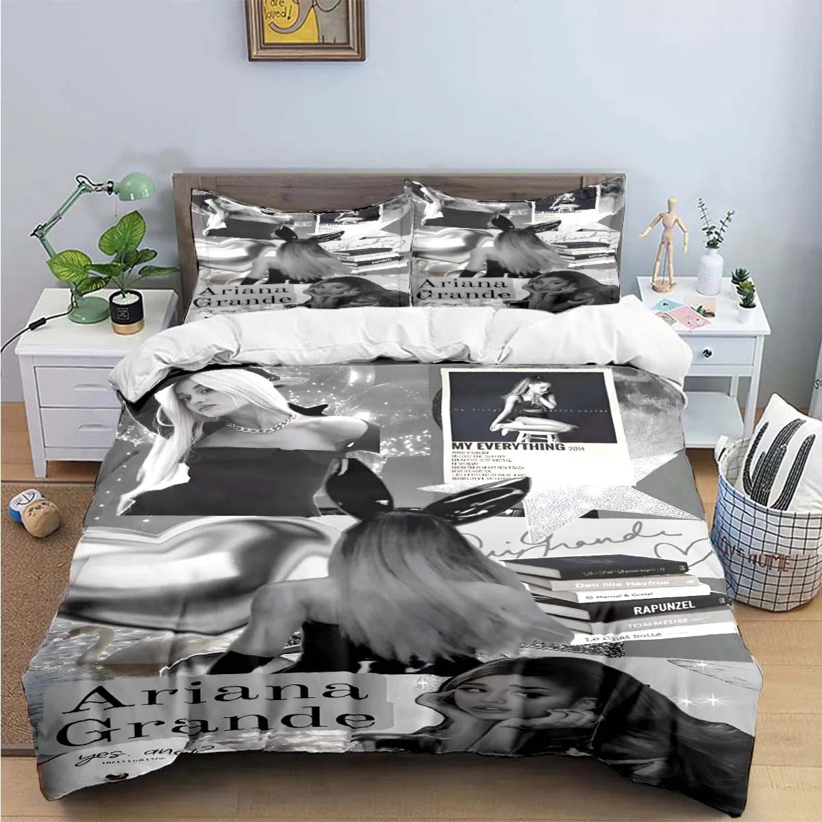 Fashion Pop Singer A-Ariana G-Grande Print Bedding Sets Bed Supplies Set Duvet Cover Bed Comforter Set Bedding Set Luxury Gift