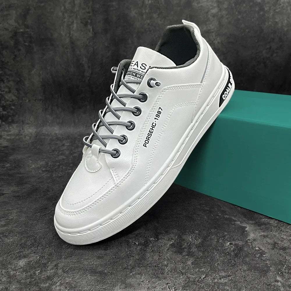 Men's Thick Sole Sneakers Designer Sports Shoes Fashion Casual Fiber Leather Breathable Height Increase Flat Thick Sole Shoes