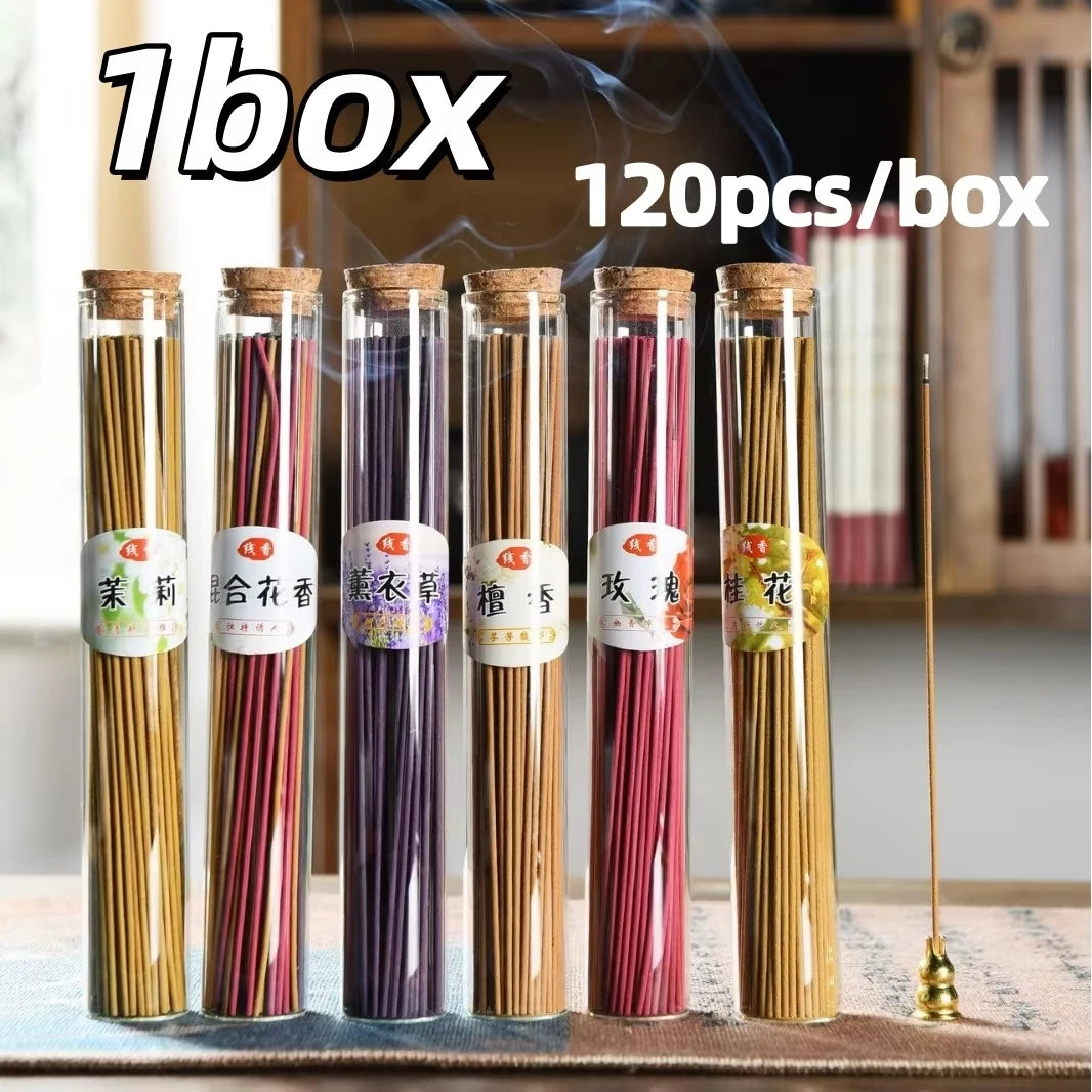 120pc/Box Natural Incense Stick Aromatherapy Sticks Interior Deodorization Lasting Lingering Fragrance Household Bedroom Incense