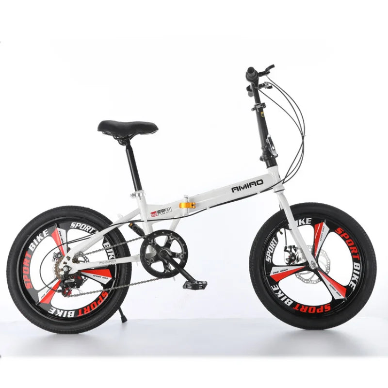 Adult foldable bicycle portable bike disc brake variable speed 20-inch mobility scooter