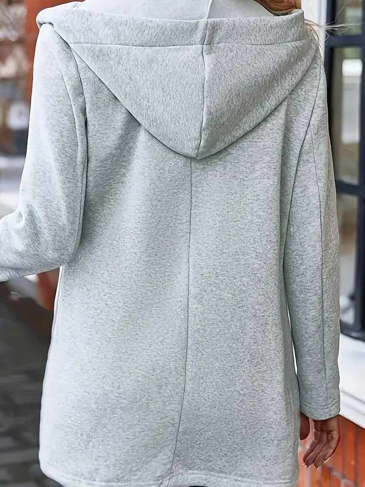 Women's Oversized Woven Hooded Casual Jacket Loose Fit Comfortable Outerwear for All Seasons