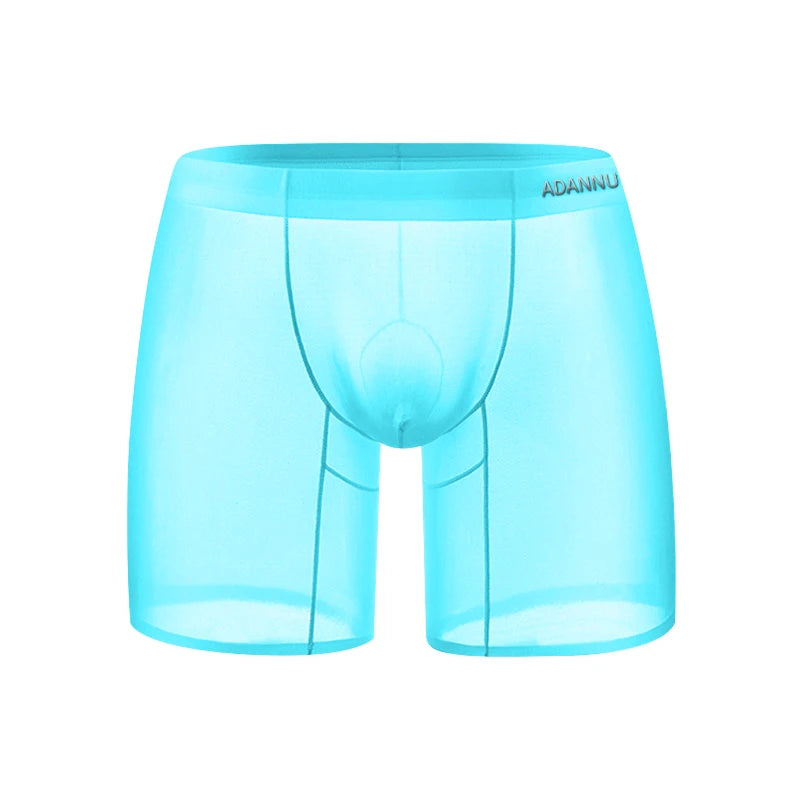 1/2/3 PCS Men's Ice Silk Boxers Transparent 0.01 Ultra-thin Fabric See Through Seamless Underwear antibacterial Boxer Shorts