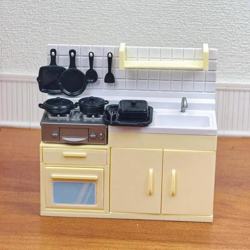 Mini Model Stove Kitchen Scene Simulation Children'S Doll Play Home Toy Ornament - Compact Kitchenware Set For Playtime Fun