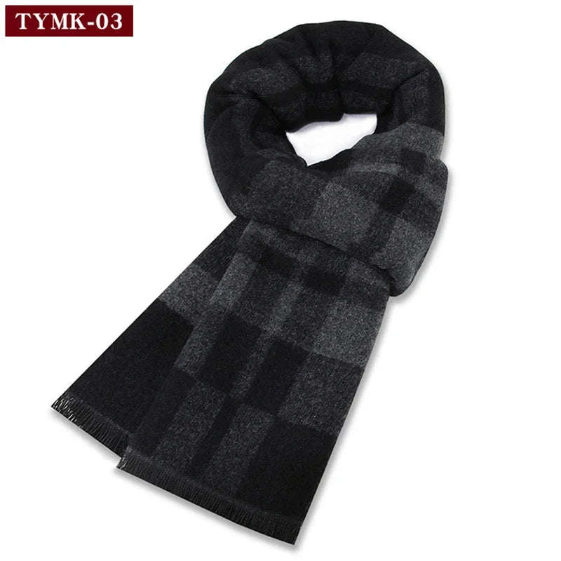 Luxury Men Scarf Winter Warm Neck Scarf For Men Scarves Casual Plaid Male Long Shawl Fashion Outdoor Shawls Man Muffler Gift
