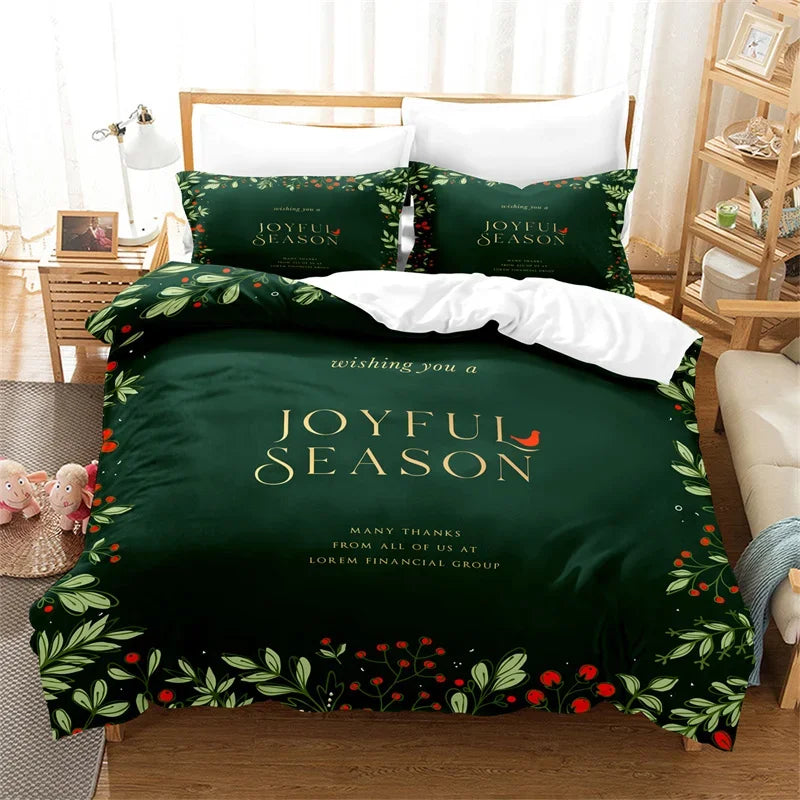 Christmas Green Duvet Cover Fashion Girls Boys Bedding Set Queen Double Bed Set Comforter Set Children Bedding Duvet Cover
