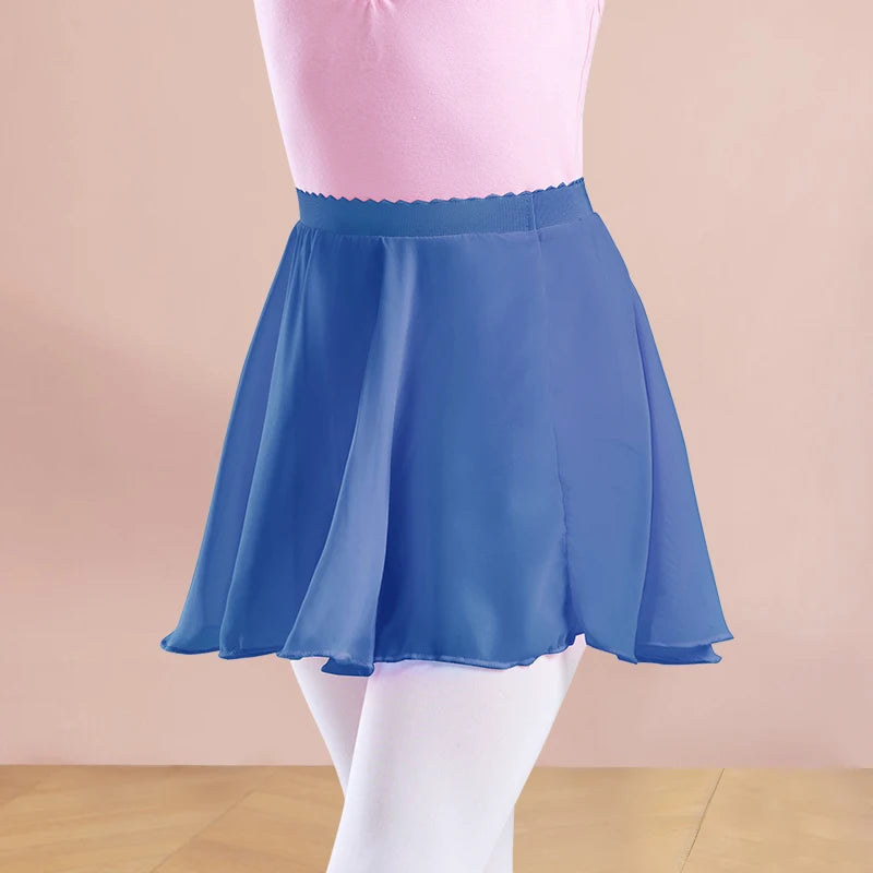 Ballet Skirt for Girls Chiffon Ballet Skirt Women Sheer Dance Skirt Elastic Waist Skirt Kid Pull on Skirt Adult Mini Dance Skirt