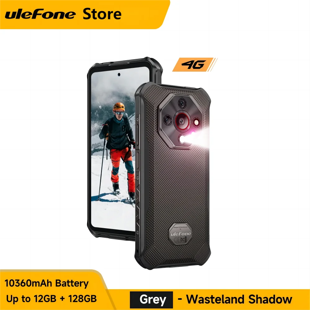 Ulefone Armor X16 Rugged Phone 10360mAh Battery Up to 12GB RAM 128GB ROM 120Hz 6.56" Night Camera NFC 4G Android 15 Smartphone