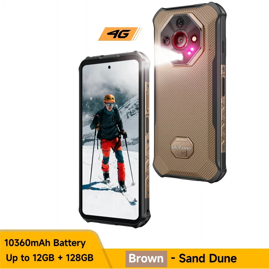 Ulefone Armor X16 Rugged Phone 10360mAh Battery Up to 12GB RAM 128GB ROM 120Hz 6.56" Night Camera NFC 4G Android 15 Smartphone