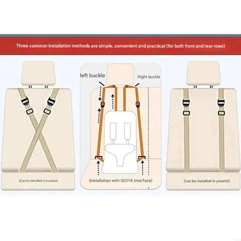 Portable Child Car Lightweight Linen Fabric Designs Travel Seats for Travel Safety & Comfortable Breathable Support A2UB