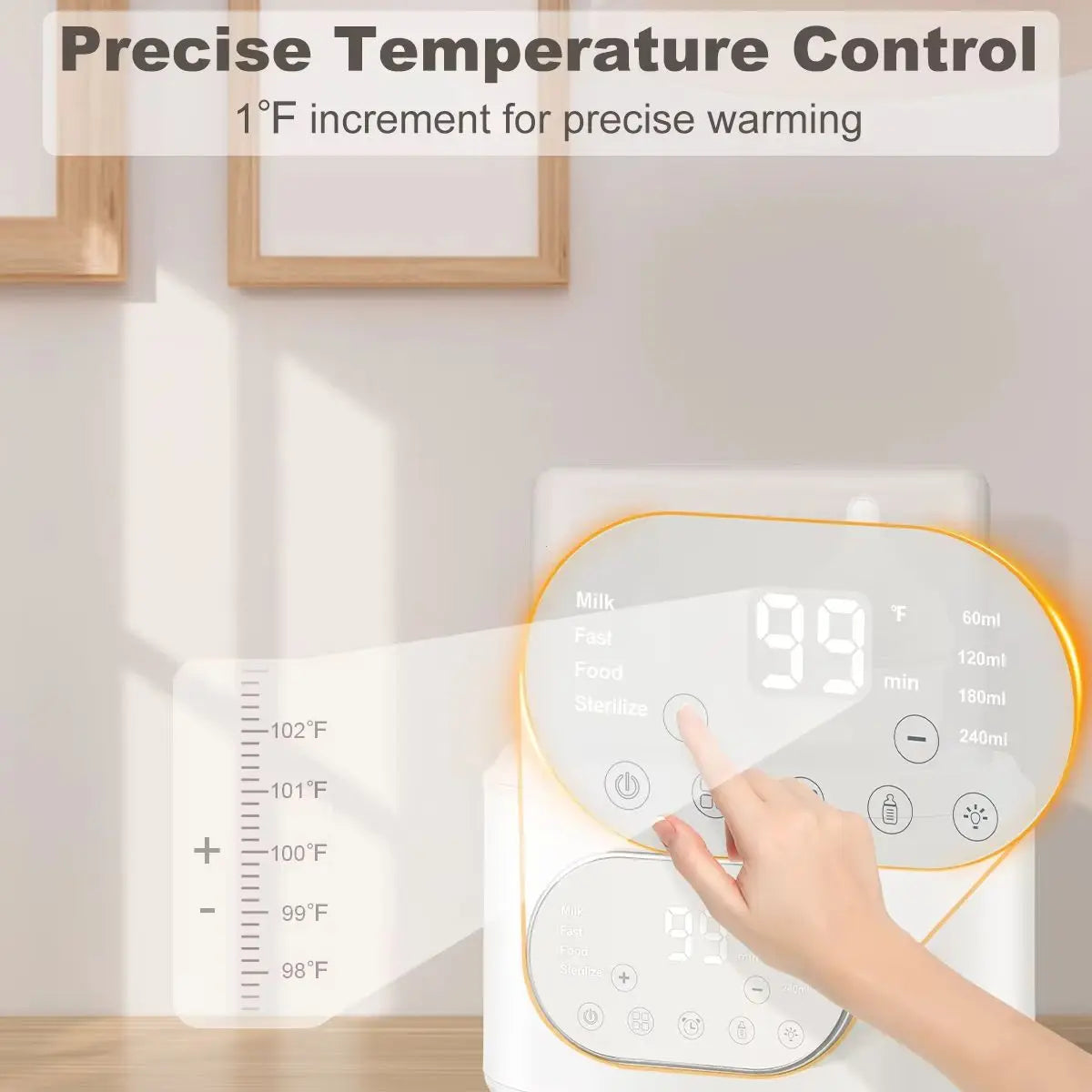 10-in-1 Baby Bottle Warmer Dual Fast Heating with Timer Precise Temp Control - Defrost/Steam for Breast Milk Formula Night Light