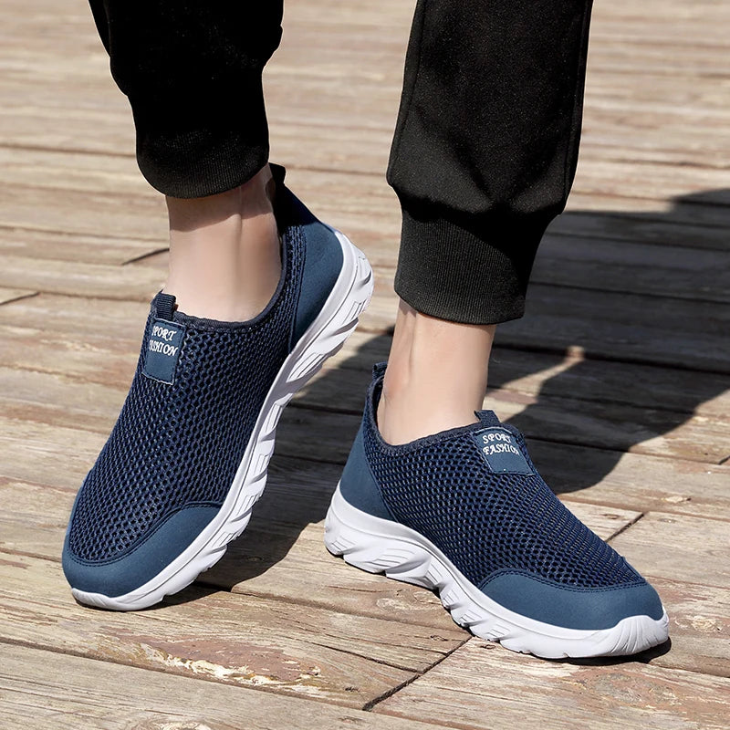 Men's Summer Breathable Mesh Shoes Easy Wearing Casual Sports Sneakers Comfortable Lightweight Footwear
