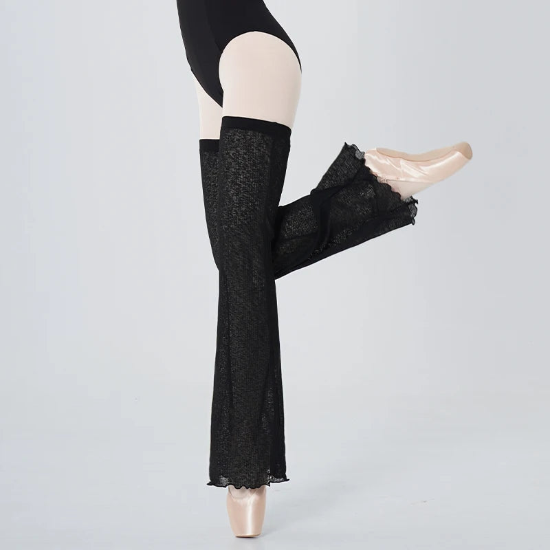 Women Warm Leggings Dance Knitted Leg Warmers Ribbed Dance Long Socks Adult Warm Solid Color Ballet Leggings
