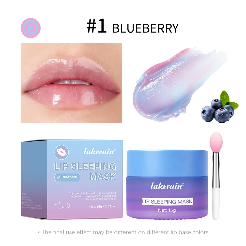 Moisturizing Blueberry Lip Mask Dual-Color Lip Sleeping Mask for Reduce Fine Lines Nourish Exfoliation Lips Skin Care