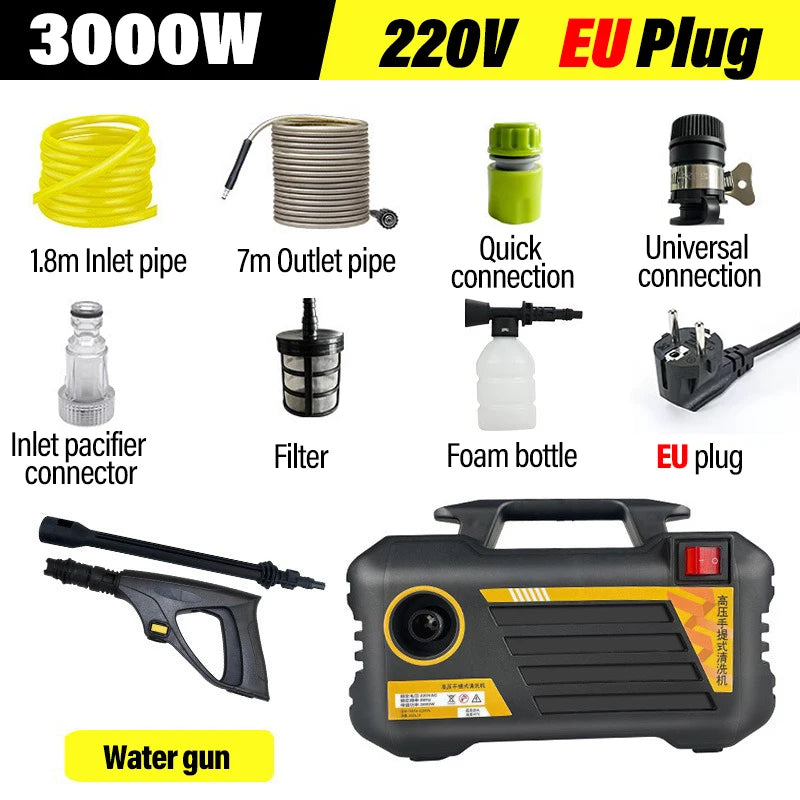 Newest 3000W Electric High Pressure Washer Powerful Car Wash Gun 220V/110V Home&Car Wash Cleaning Machine For Garden Washing