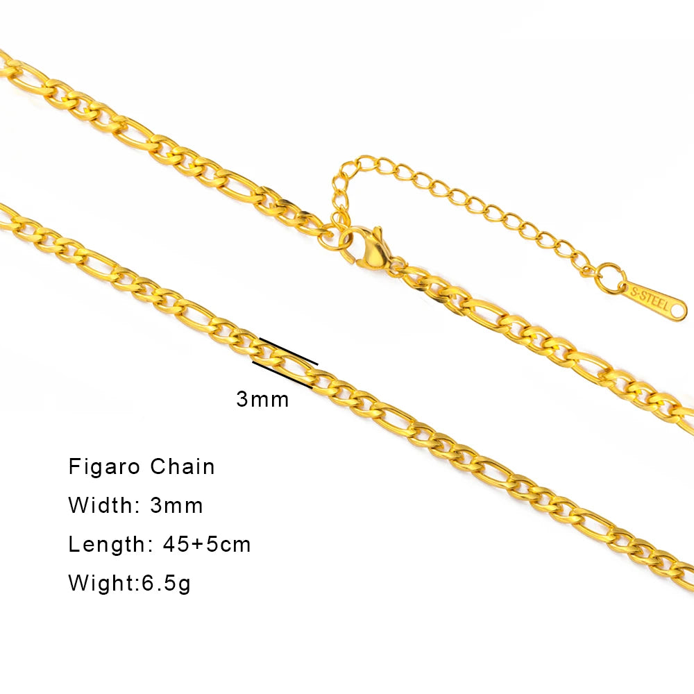 Skyrim Stainless Steel Gold Color Chain Necklace Women Minimalist Cuban Paperclip Twisted Snake Chain Fashion Jewelry Wholesale
