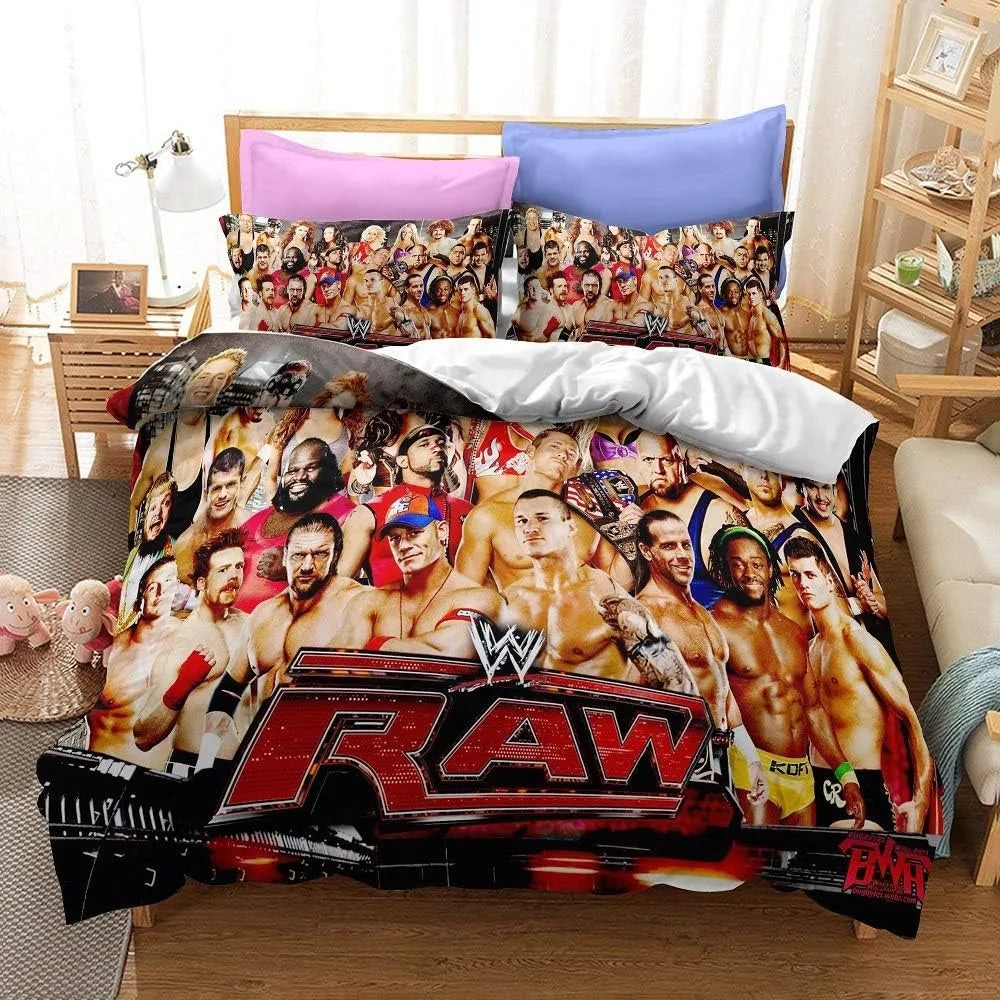 Wrestling Game WWE EAW Bedding Set Fashion Wrestling Sport American Nightmare Cody Rhodes Duvet Cover Bed Comforter Set
