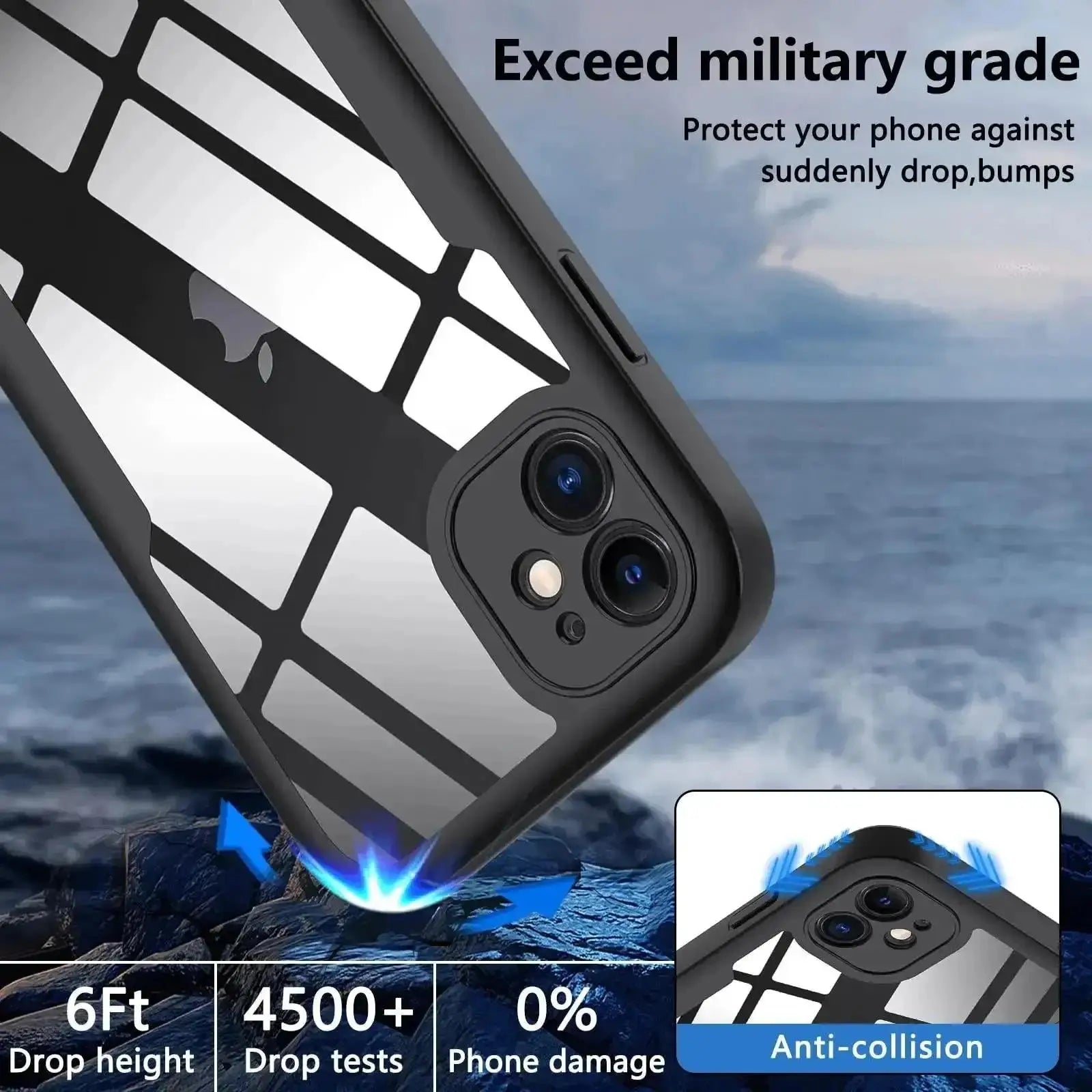 360 Full Body Front+Back Clear Case For iPhone 16 15 14 13 11 12 Pro Max XS X XR 7 8 Plus SE 2022 Silicone  Shockproof Cover