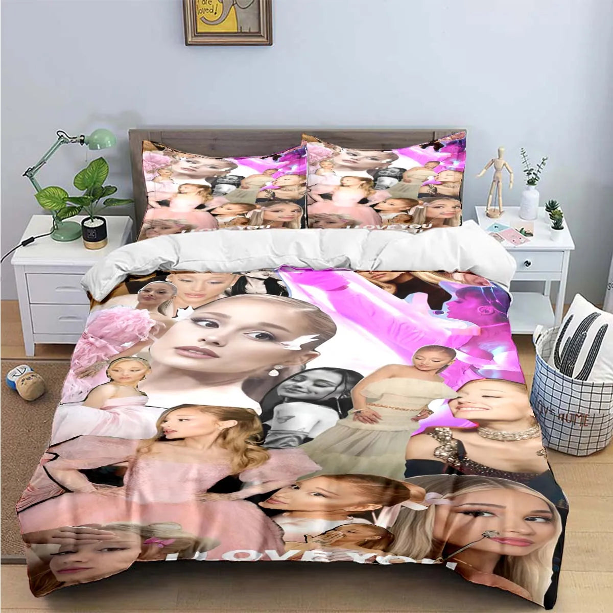 Fashion Pop Singer A-Ariana G-Grande Print Bedding Sets Bed Supplies Set Duvet Cover Bed Comforter Set Bedding Set Luxury Gift