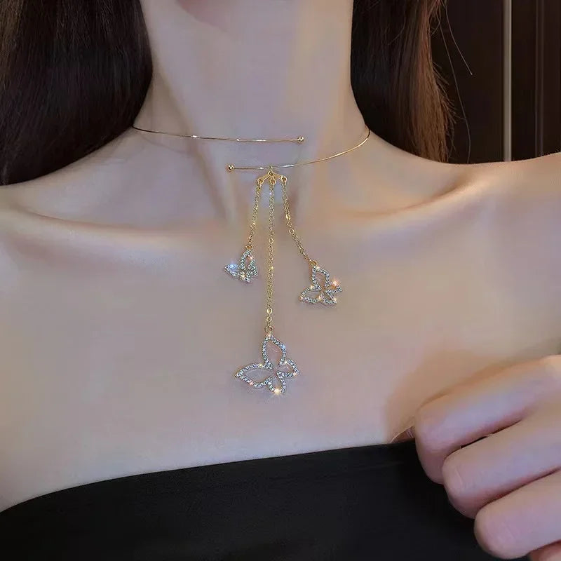 Stereoscopic Stainless Steel Will Not Fade Small Peach Heart  Golden Necklace for Women Love Heart Pendant Collarbone Chain Gift