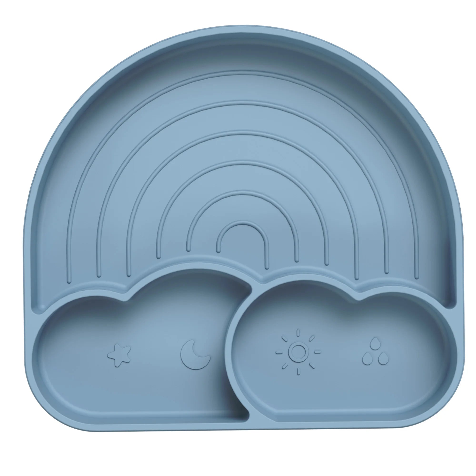 Suction Plates for Baby Silicone Plates with Suction Divided for Toddler Baby Dishes Kids Utensils Rainbow Shape