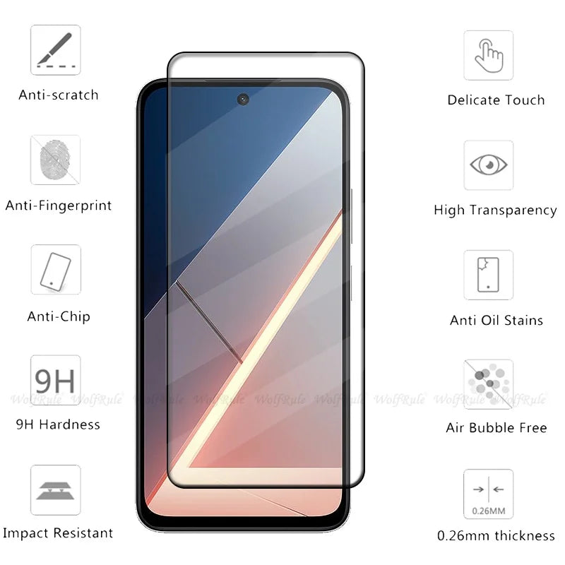 6-in-1 For Poco M7 4G Glass For Xiaomi Poco M7 4G Tempered Glass Protective HD 9H Full Screen Protector Poco M7 4G Lens Glass
