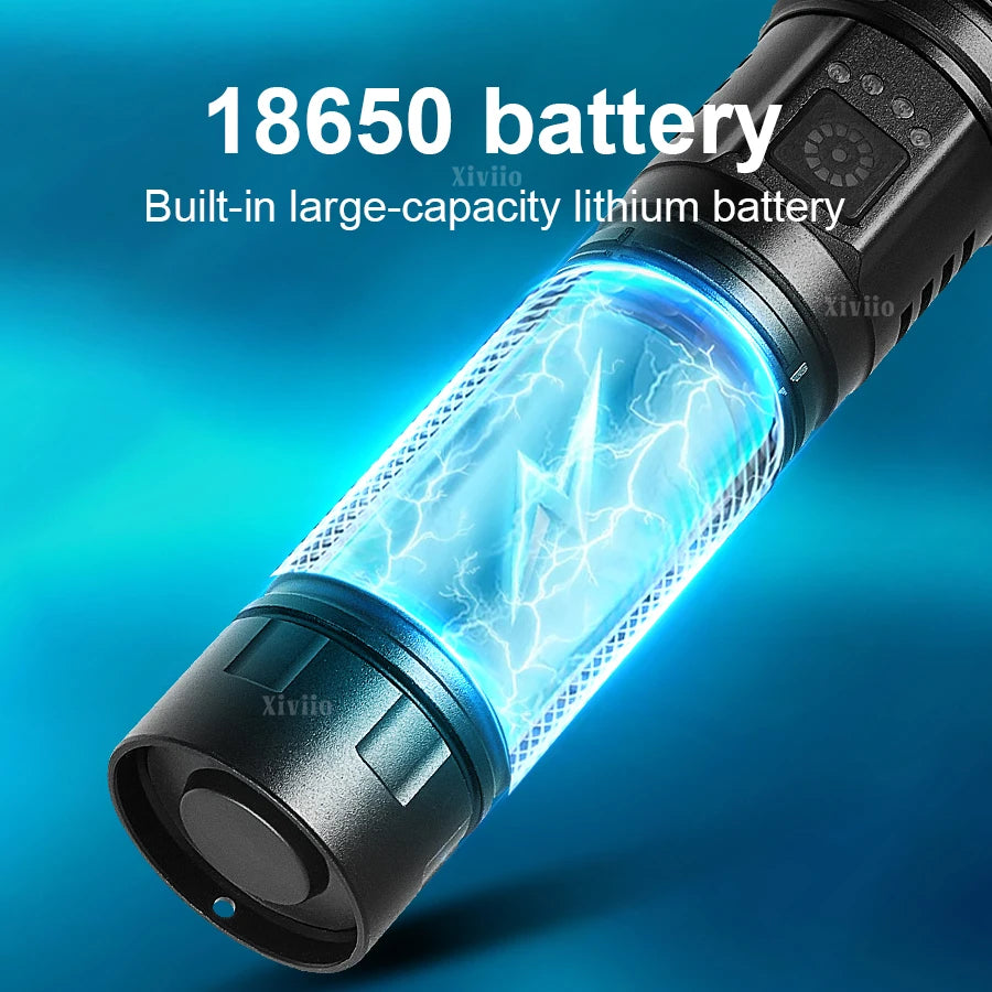 2025 NEW Ultra Bright LED Flashlight 85000000LM Strong Light Tactical Torch Rechargeable Portable Lamp Outdoor Camping Lantern